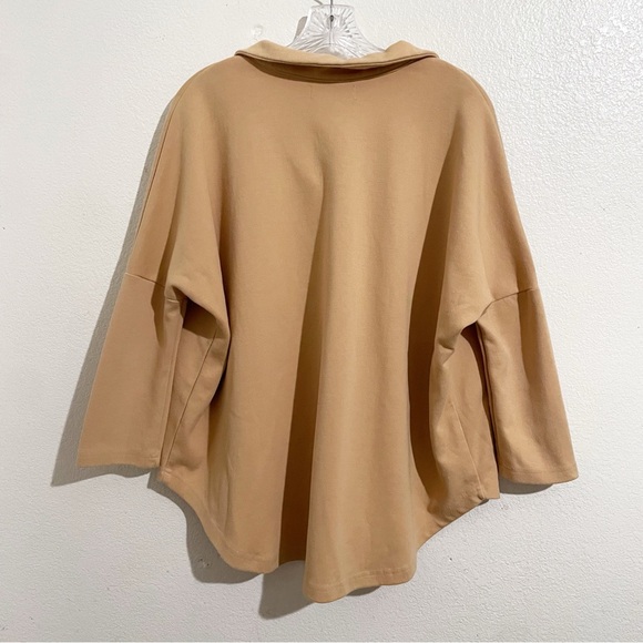 Tuckernuck‎ Pomander Place Easy Polo Swing Sweatshirt in Camel - Picture 3 of 8